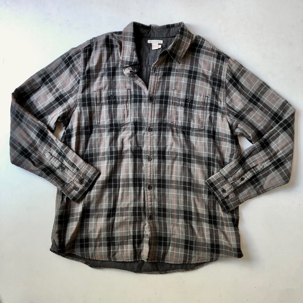Carbon2Colbalt Grey Plaid Flannel Shirt